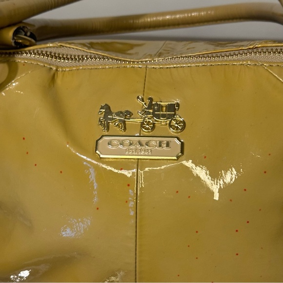 Coach Yellow Patent Leather Satchel - Picture 2 of 13